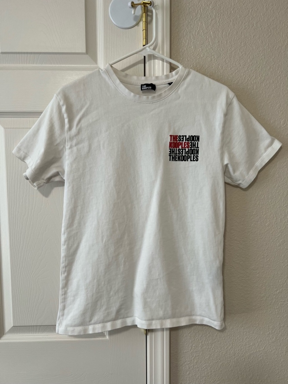 The Kooples White Graphic Logo Tee Size Small